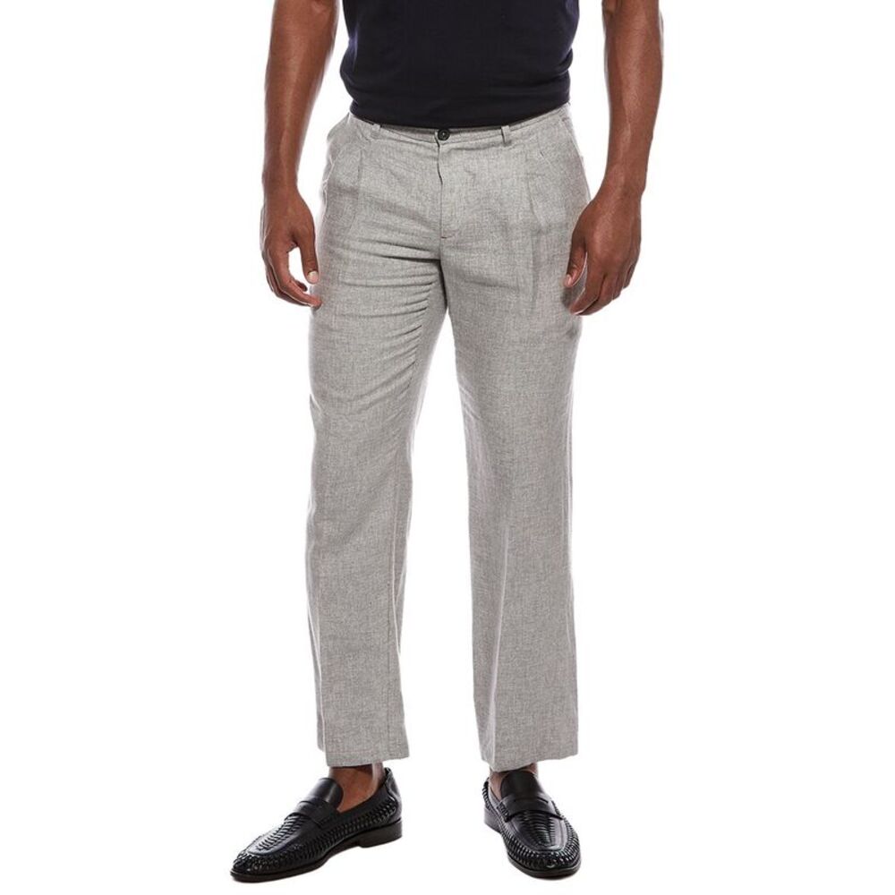 Isaia Mens  Wool & Linen-Blend Trouser, Gray